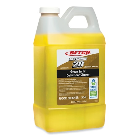 Betco Green Earth Daily Floor Cleaner, 2 L Bottle, Unscented, 4PK BCC5364700